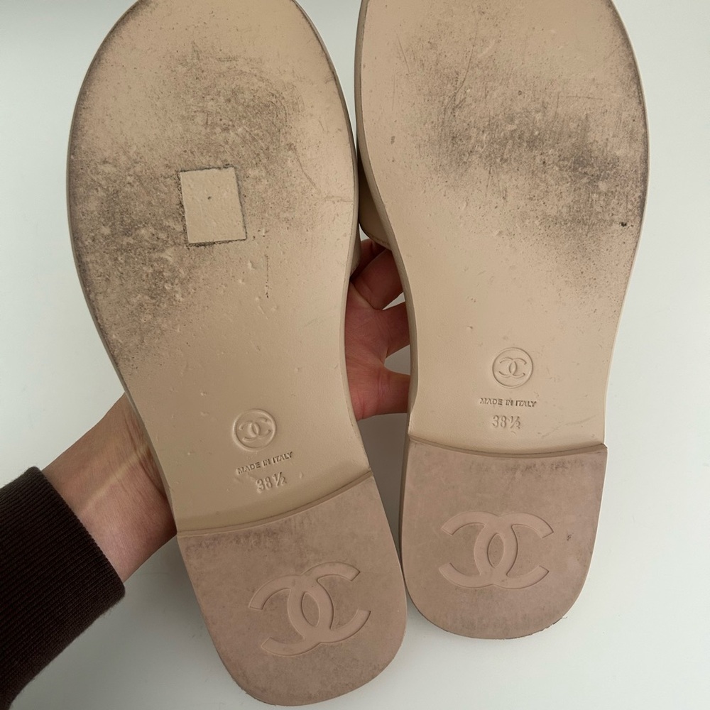 Chanel Beige Slide Sandals - Picture 3 of 16